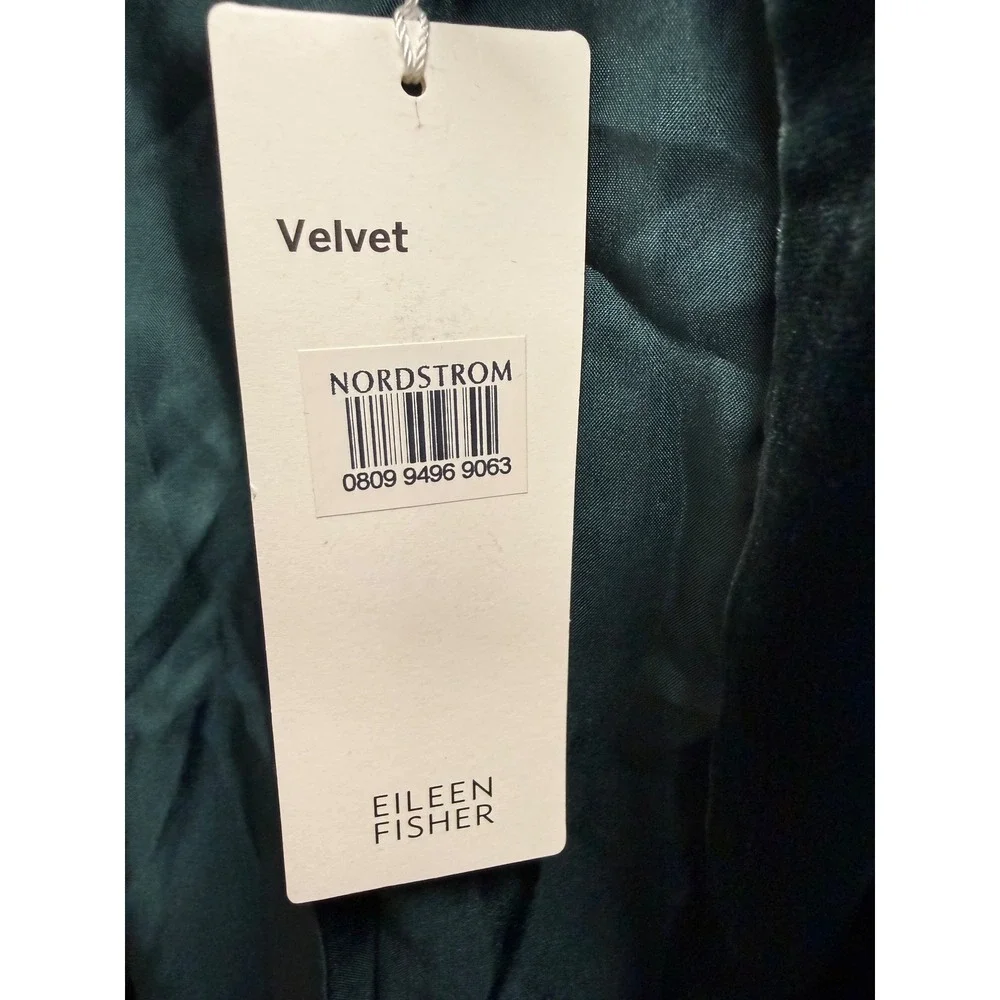 Eileen Fisher Woman's Velvet Pine Angled Shaped Jacket Open Shawl Collar 3X NWTl
